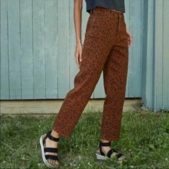Universal Thread Vintage Stretch Leopard Straight Leg Pants - Picture 1 of 7